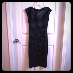 NavyBlue cocktail dress with metal gold embellish